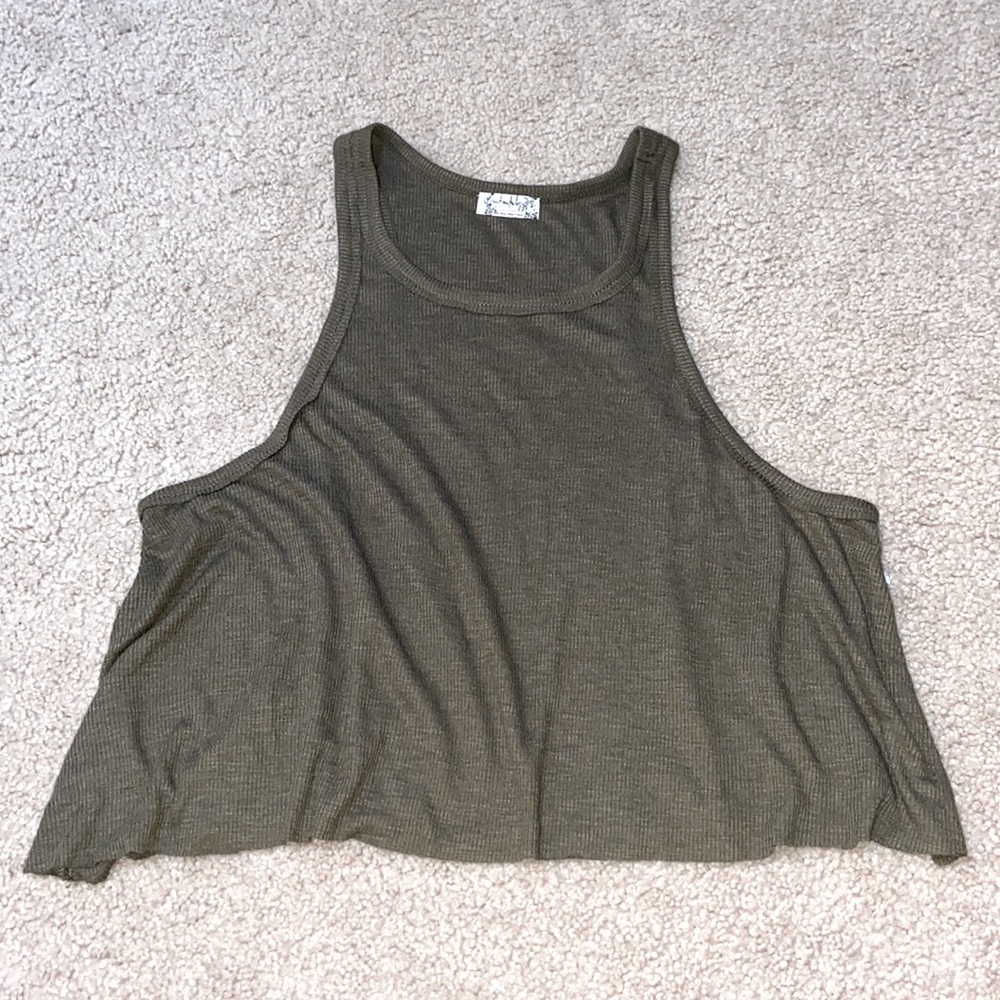 Free People Ribbed Cropped Tank Top